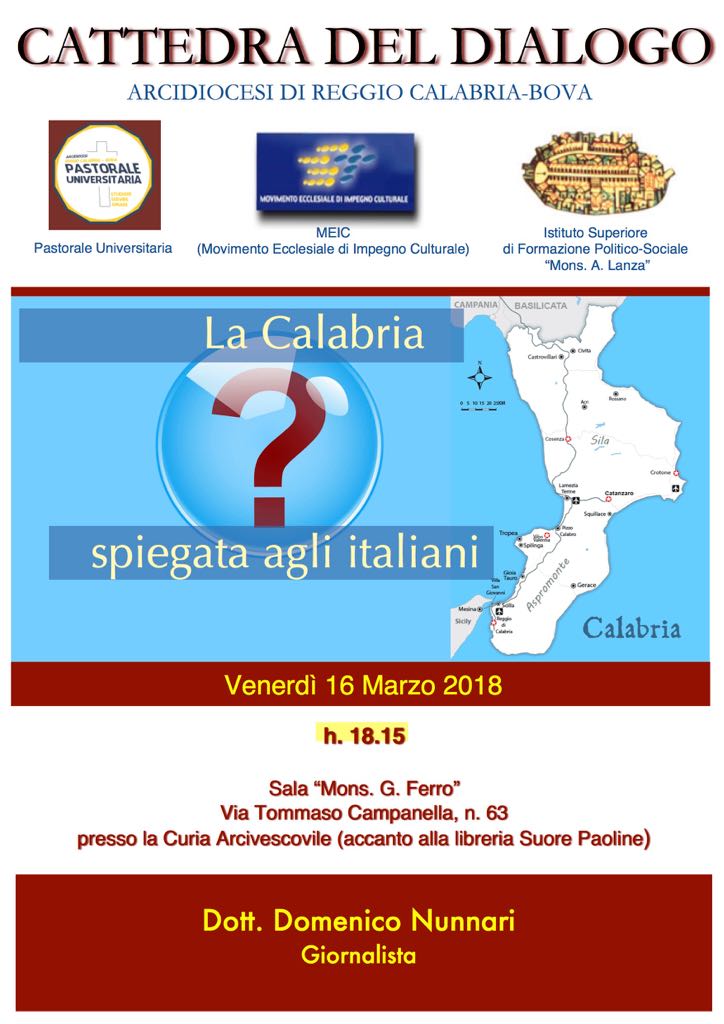 Cattedra del Dialogo – “La Calabria spiegata agli Italiani”