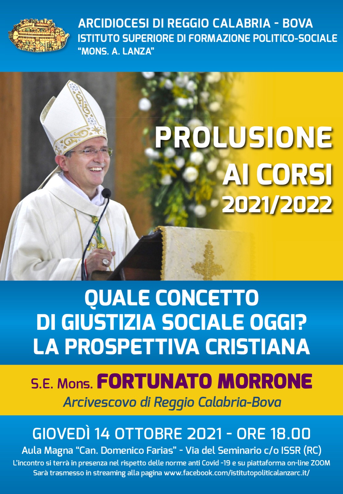 Prolusione ai corsi 2021-2022 – “Quale concetto di giustizia sociale oggi? La prospettiva cristiana”