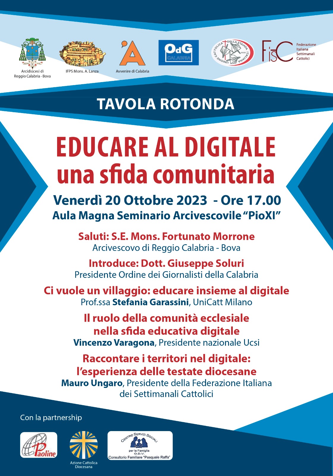 «Educare al digitale, una sfida comunitaria» – Tavola Rotonda Venerdì 20 Ottobre
